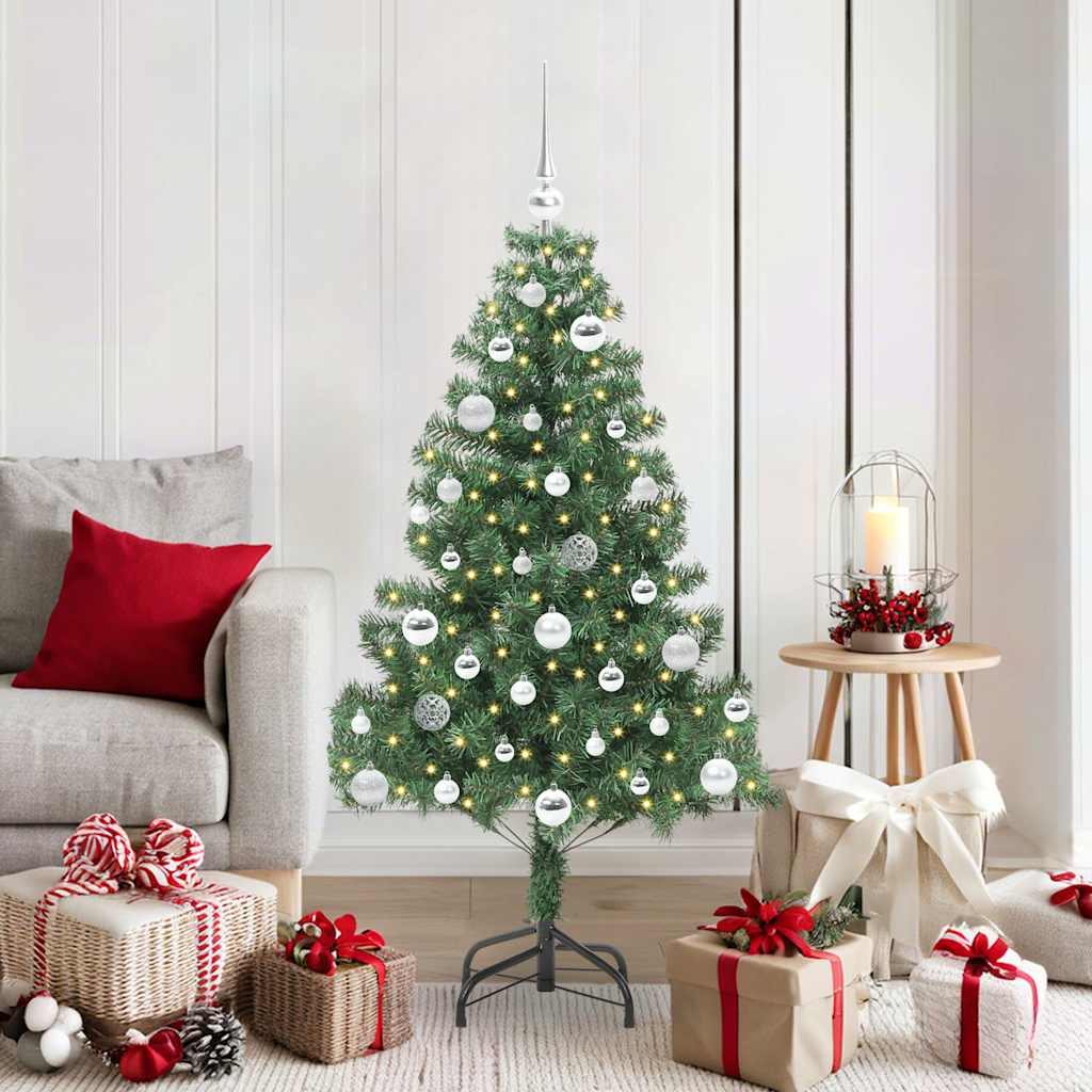vidaXL Sapin de Noël avec 150 LED avec support Vert 150 cm PVC