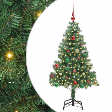 vidaXL Weihnachtsbaum mit 150 LEDs mit Ständer Grün 150 cm PVC
