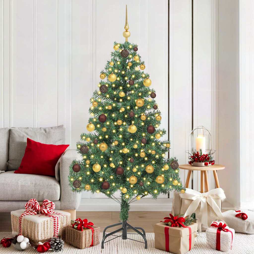vidaXL Weihnachtsbaum mit 300 LEDs mit Ständer Grün 180 cm PVC
