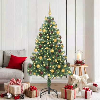 vidaXL Weihnachtsbaum mit 300 LEDs mit Ständer Grün 180 cm PVC