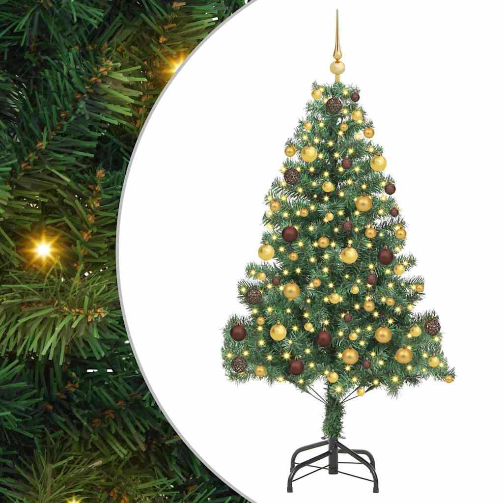 vidaXL Weihnachtsbaum mit 300 LEDs mit Ständer Grün 180 cm PVC