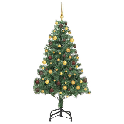 vidaXL Weihnachtsbaum mit 300 LEDs mit Ständer Grün 180 cm PVC