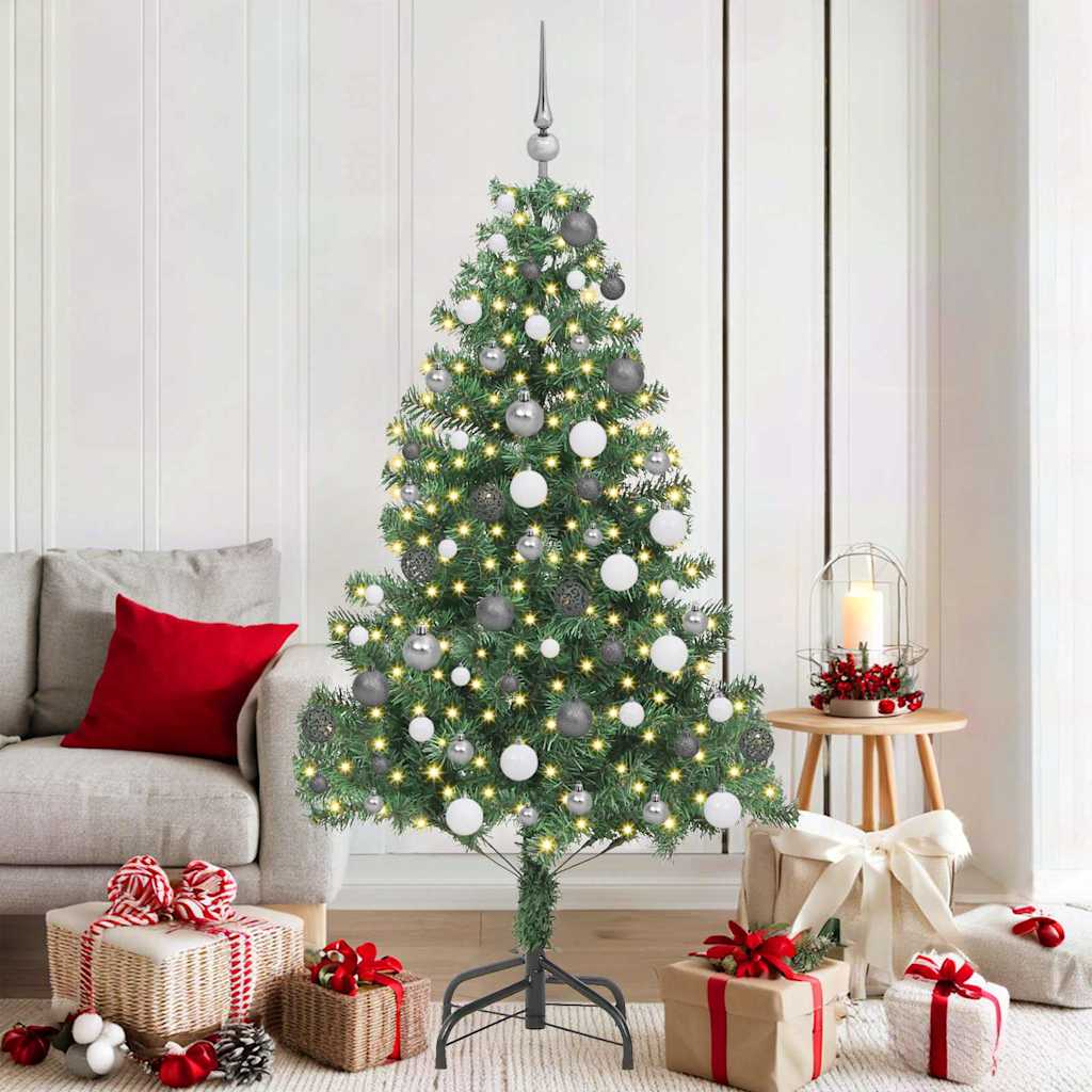 vidaXL Weihnachtsbaum mit 300 LEDs mit Ständer Grün 180 cm PVC