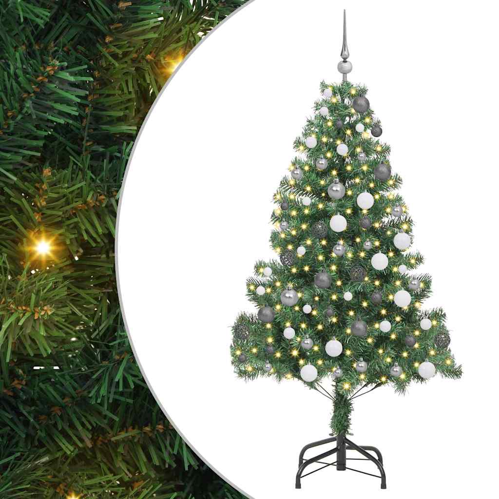 vidaXL Weihnachtsbaum mit 300 LEDs mit Ständer Grün 180 cm PVC