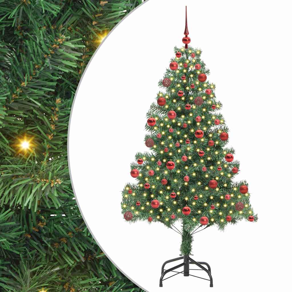 vidaXL Weihnachtsbaum mit 300 LEDs mit Ständer Grün 180 cm PVC
