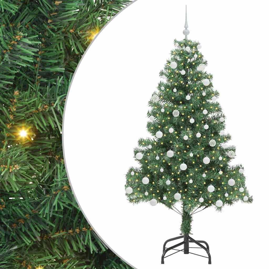 vidaXL Weihnachtsbaum mit 300 LEDs mit Ständer Grün 180 cm PVC