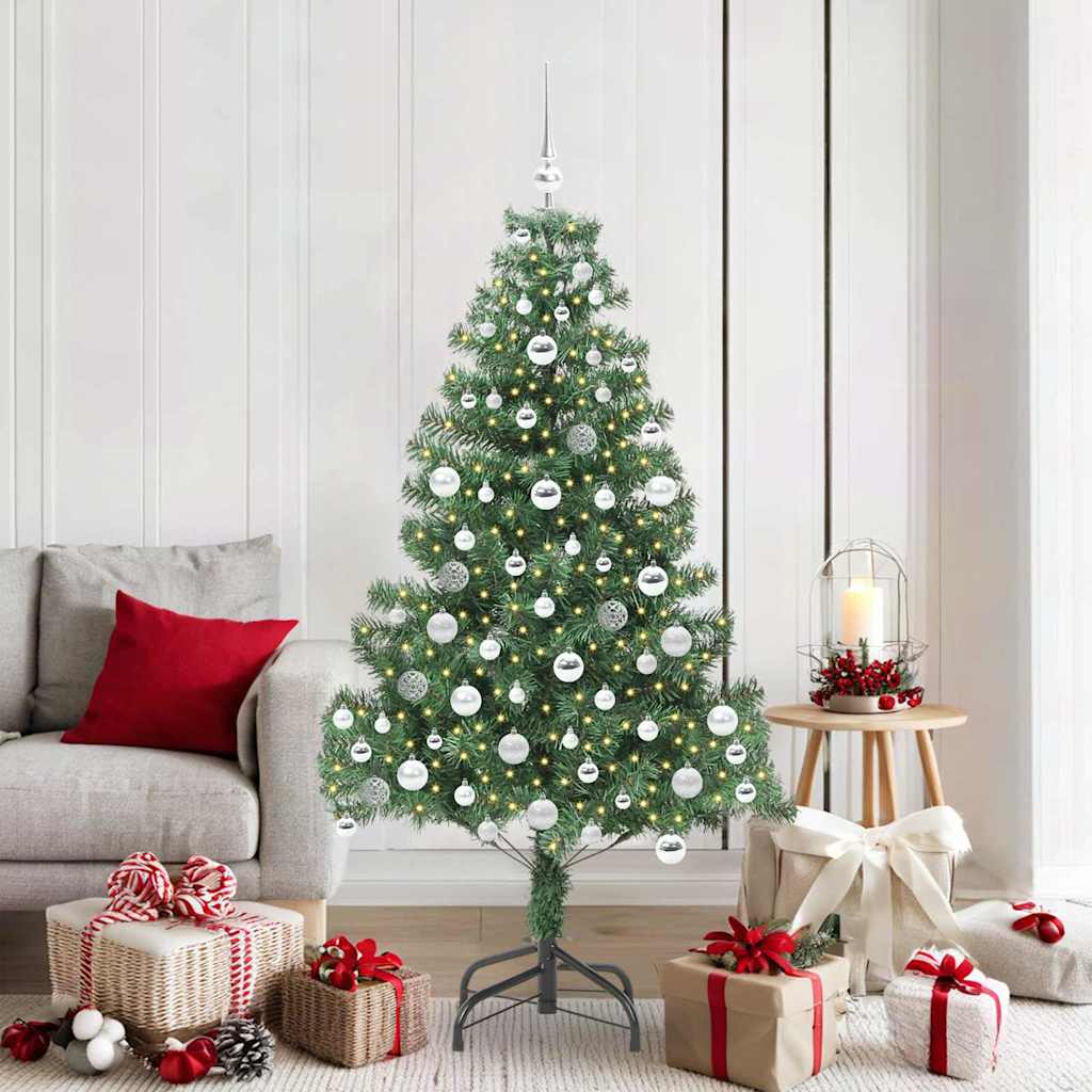 vidaXL Weihnachtsbaum mit 300 LEDs mit Ständer Grün 180 cm PVC