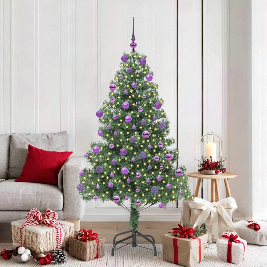 vidaXL Weihnachtsbaum mit 300 LEDs mit Ständer Grün 180 cm PVC