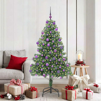 vidaXL Weihnachtsbaum mit 300 LEDs mit Ständer Grün 180 cm PVC