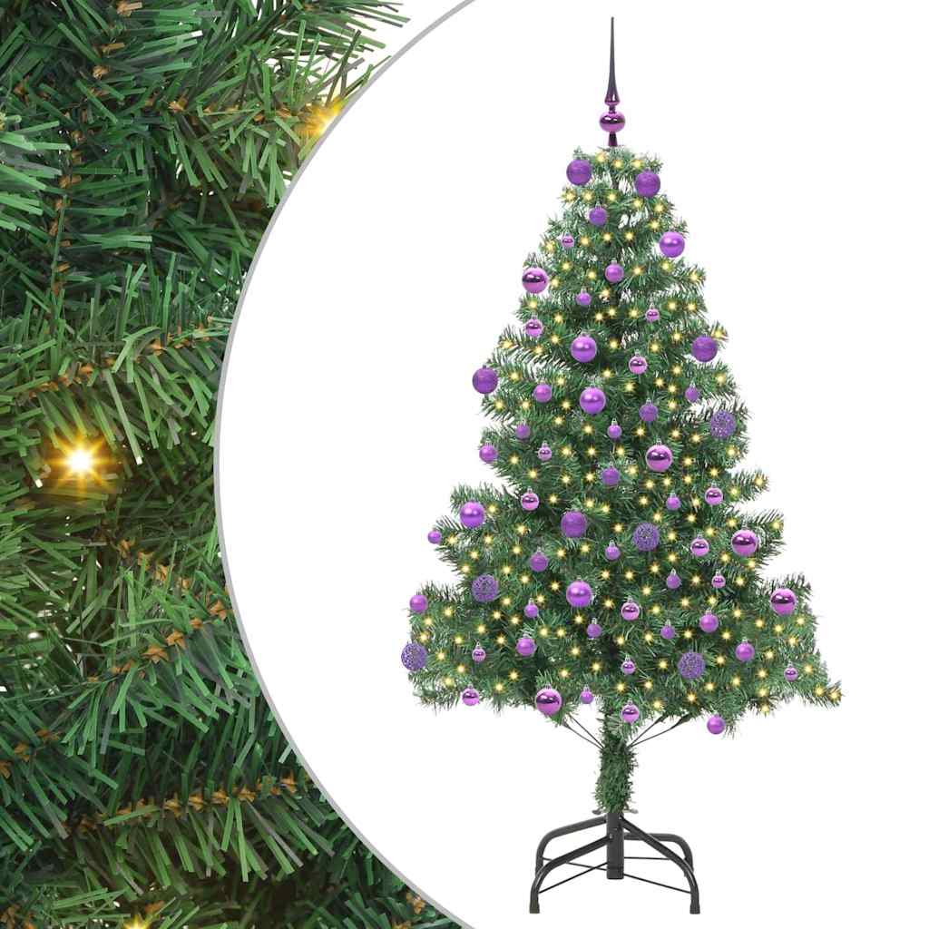vidaXL Weihnachtsbaum mit 300 LEDs mit Ständer Grün 180 cm PVC