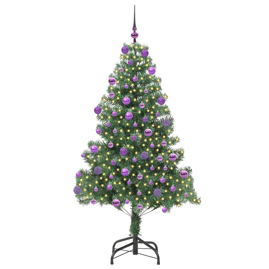 vidaXL Weihnachtsbaum mit 300 LEDs mit Ständer Grün 180 cm PVC