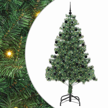 vidaXL Weihnachtsbaum mit 300 LEDs mit Ständer Grün 210 cm PVC