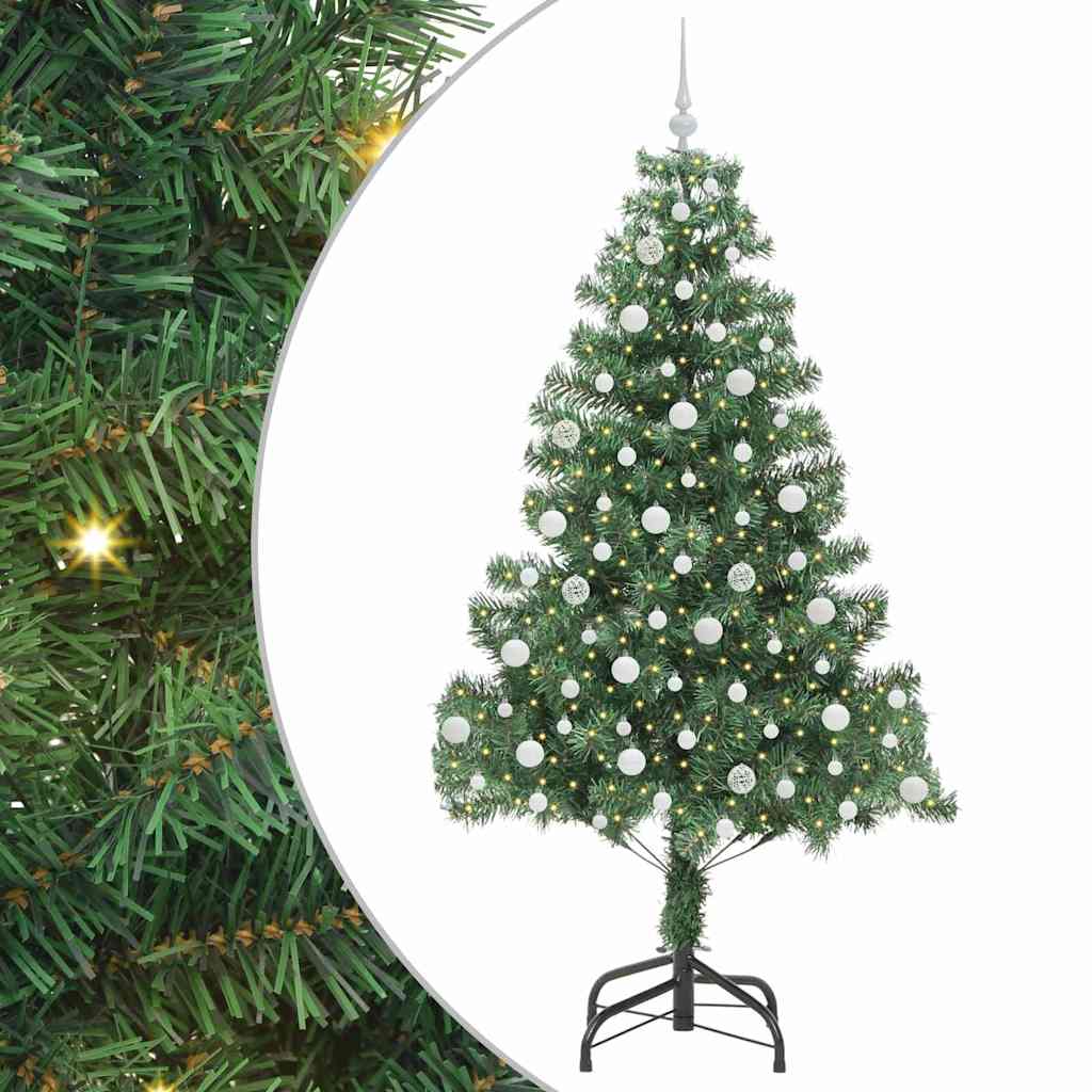 vidaXL Weihnachtsbaum mit 300 LEDs mit Ständer Grün 210 cm PVC