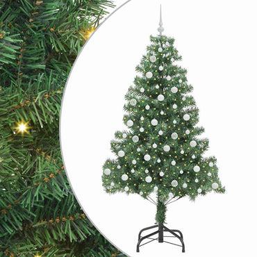 vidaXL Weihnachtsbaum mit 300 LEDs mit Ständer Grün 210 cm PVC