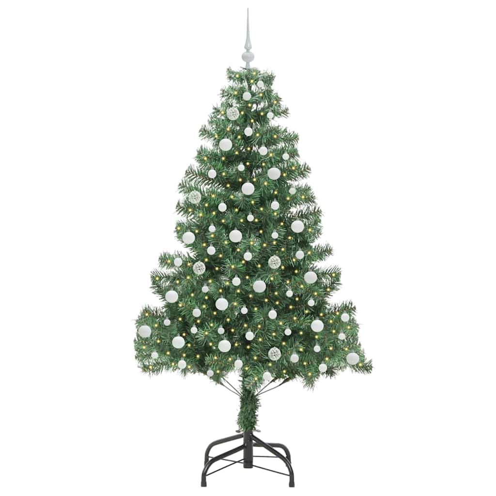 vidaXL Weihnachtsbaum mit 300 LEDs mit Ständer Grün 210 cm PVC