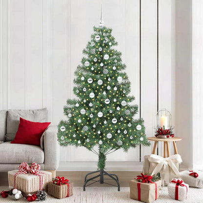 vidaXL Weihnachtsbaum mit 300 LEDs mit Ständer Grün 210 cm PVC