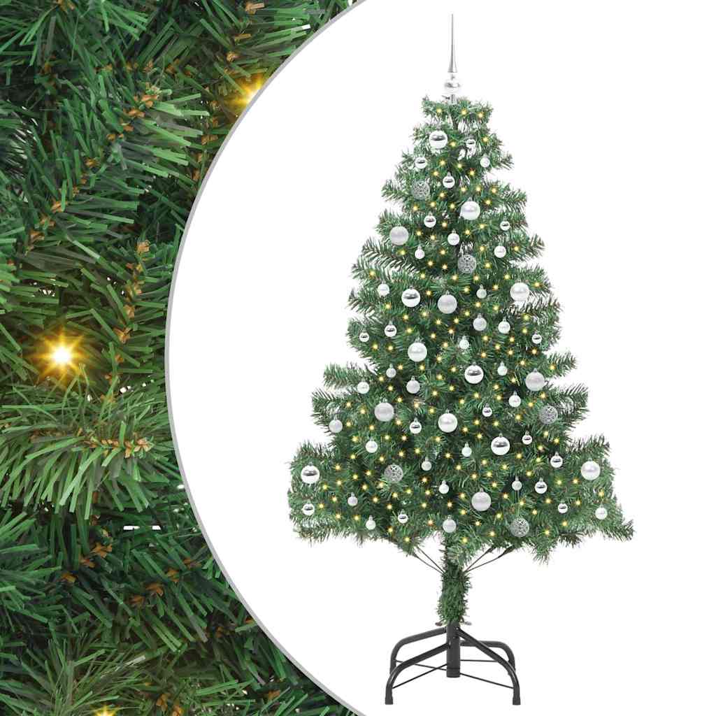 vidaXL Weihnachtsbaum mit 300 LEDs mit Ständer Grün 210 cm PVC
