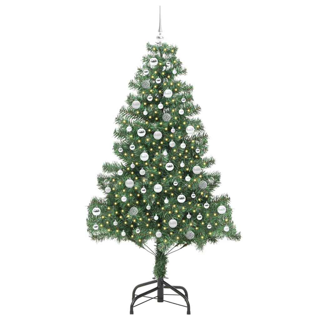 vidaXL Weihnachtsbaum mit 300 LEDs mit Ständer Grün 210 cm PVC