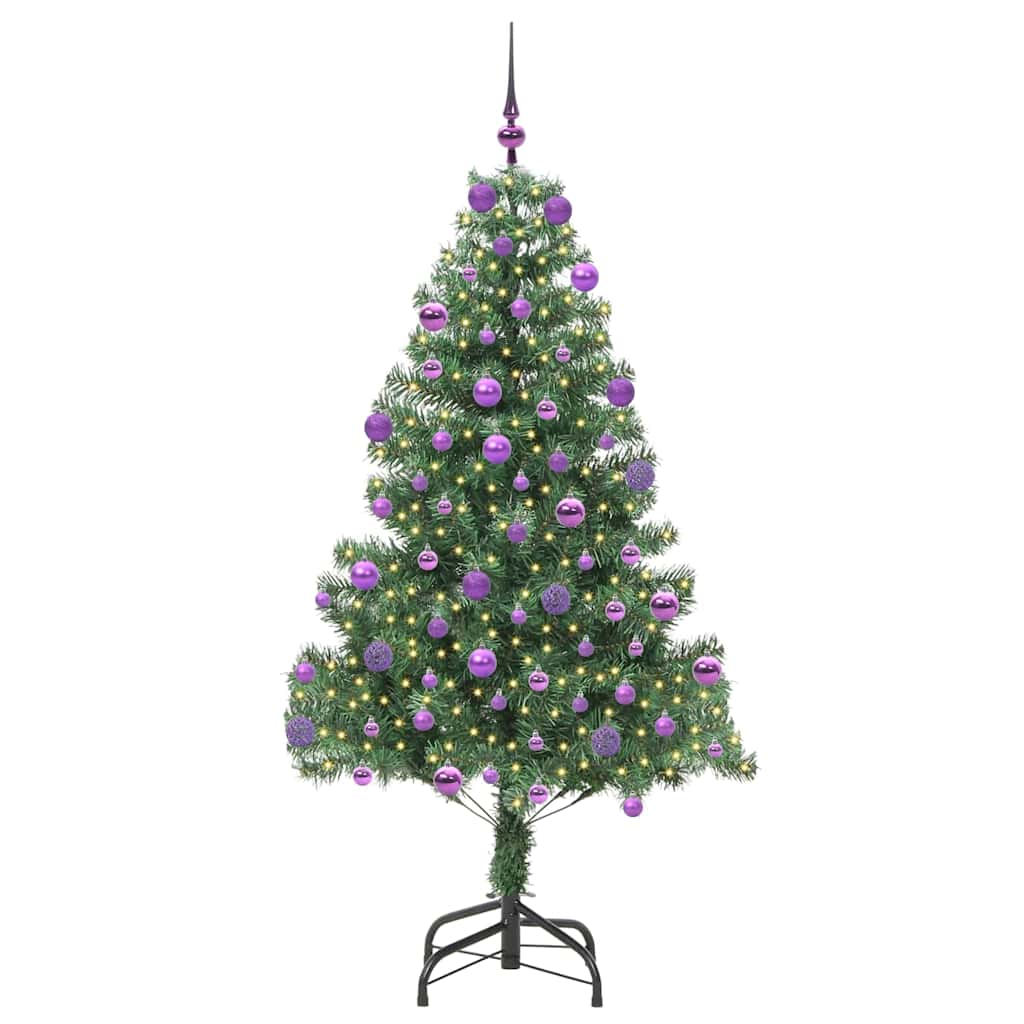 vidaXL Weihnachtsbaum mit 300 LEDs mit Ständer Grün 210 cm PVC