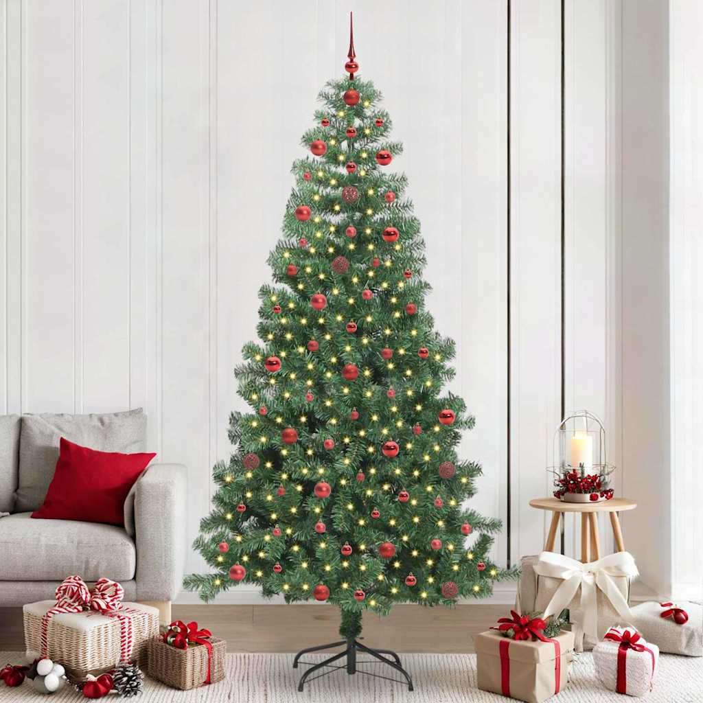 vidaXL Sapin de Noël 300 LED avec support Vert 240 cm PVC