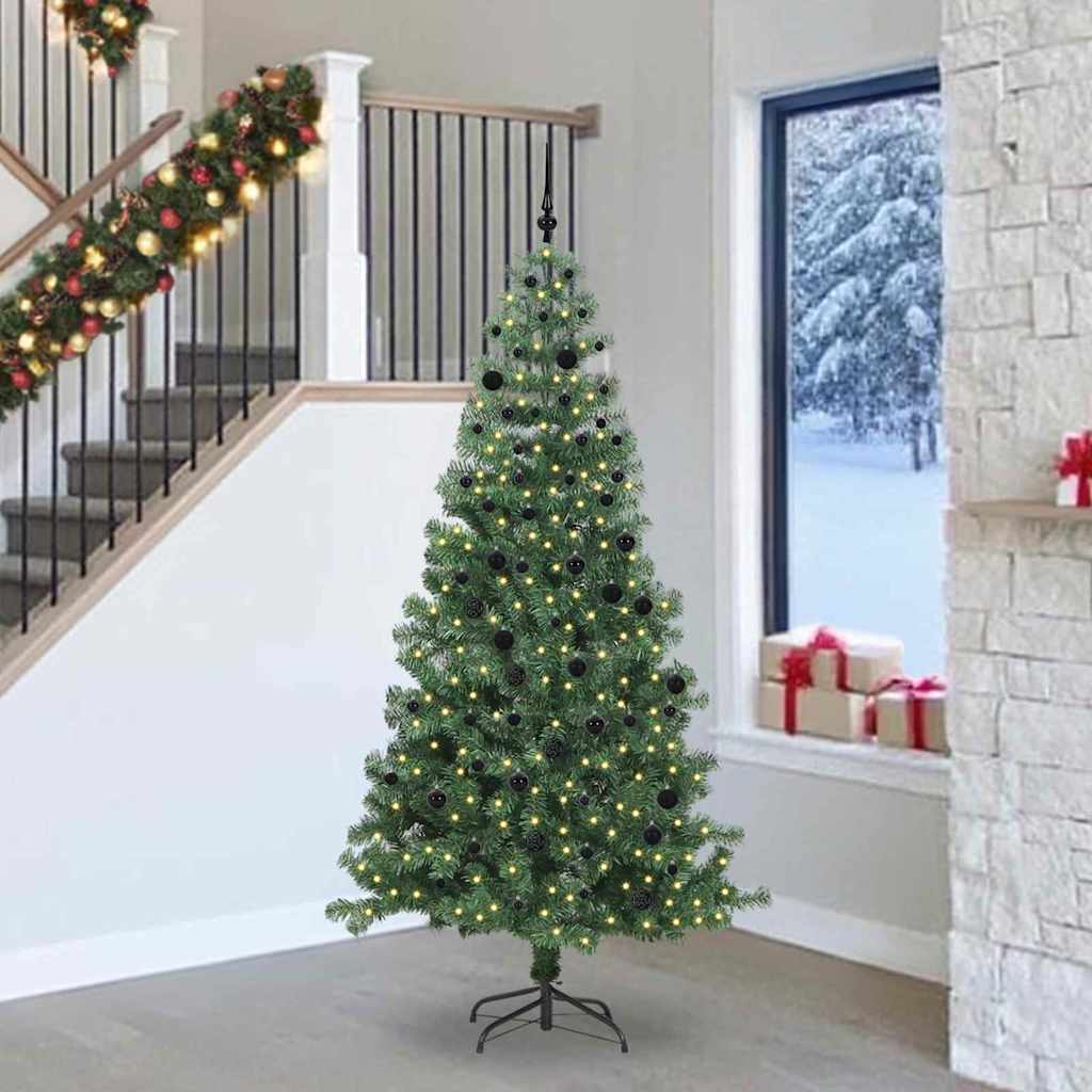 vidaXL Sapin de Noël 300 LED avec support Vert 240 cm PVC