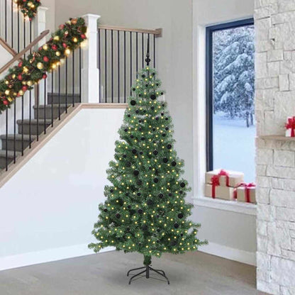 vidaXL Sapin de Noël 300 LED avec support Vert 240 cm PVC