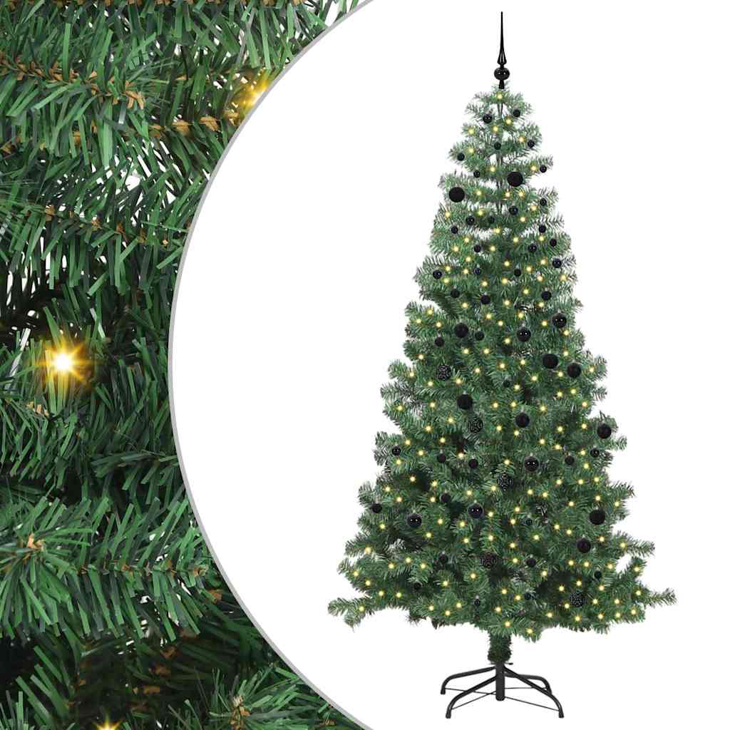 vidaXL Sapin de Noël 300 LED avec support Vert 240 cm PVC