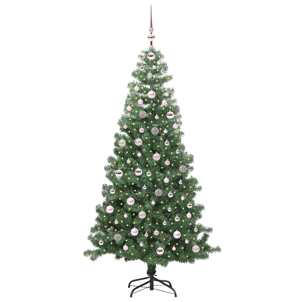 Weihnachtsbaum mit 300 LEDs mit Ständer Grün 240 cm PVC