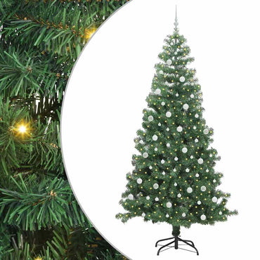 vidaXL Weihnachtsbaum mit 300 LEDs mit Ständer Grün 240 cm PVC