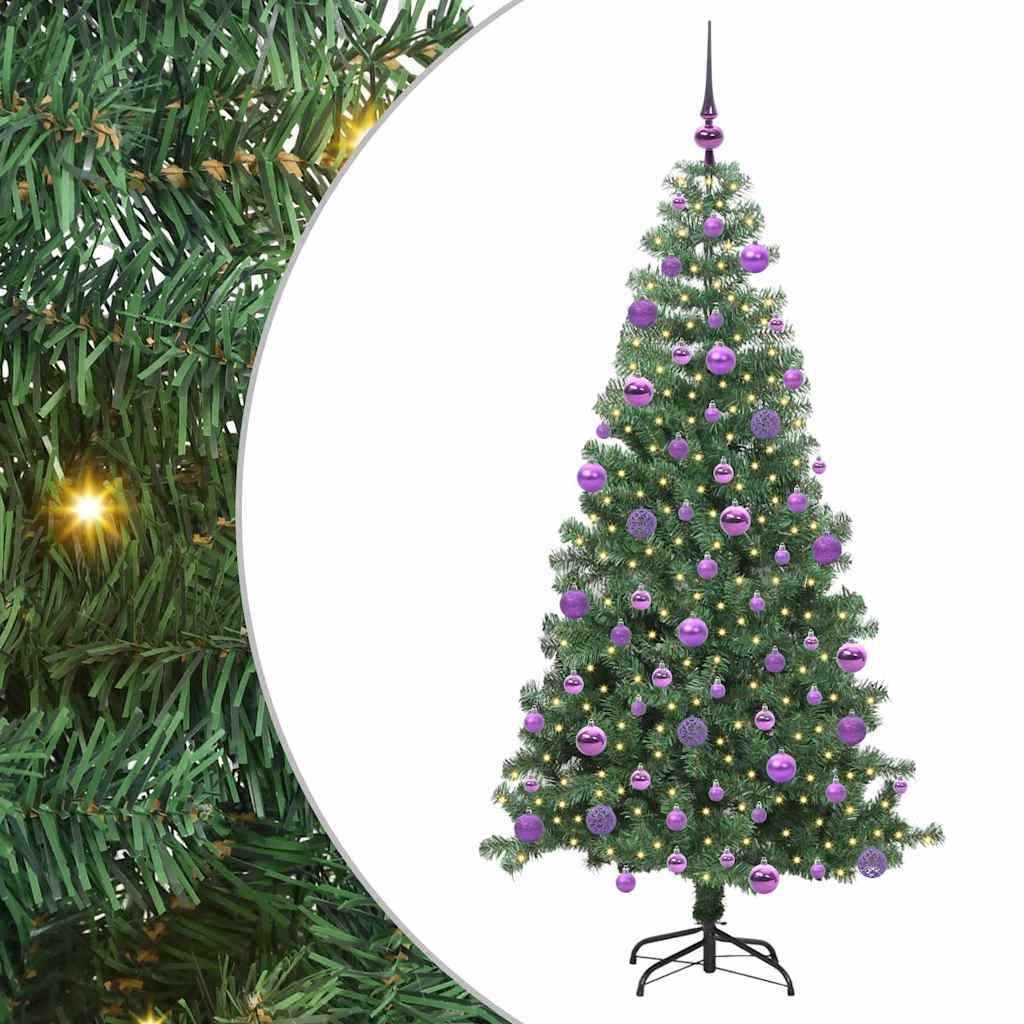 vidaXL Sapin de Noël 300 LED avec support Vert 240 cm PVC