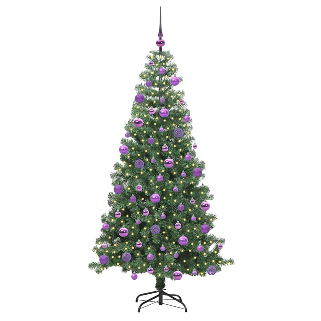 vidaXL Sapin de Noël 300 LED avec support Vert 240 cm PVC