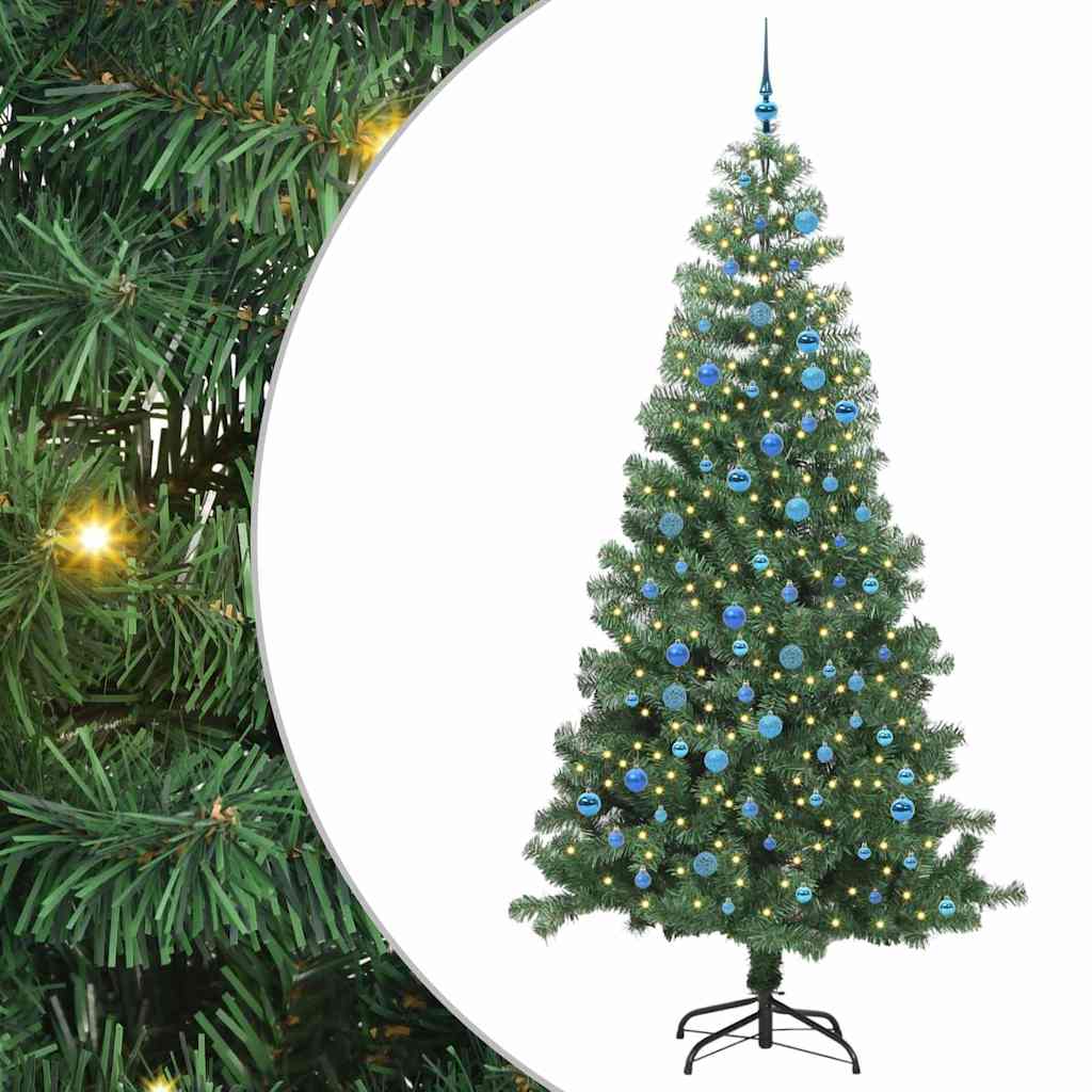 Weihnachtsbaum mit 300 LEDs mit Ständer Grün 240 cm PVC