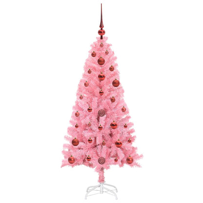 Weihnachtsbaum mit 150 LEDs mit Ständer Rosa 120 cm PVC