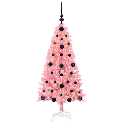 Weihnachtsbaum mit 150 LEDs mit Ständer Rosa 120 cm PVC