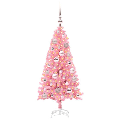 vidaXL Weihnachtsbaum mit 150 LEDs mit Ständer Rosa 120 cm PVC