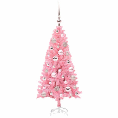 vidaXL Weihnachtsbaum mit 150 LEDs mit Ständer Rosa 120 cm PVC