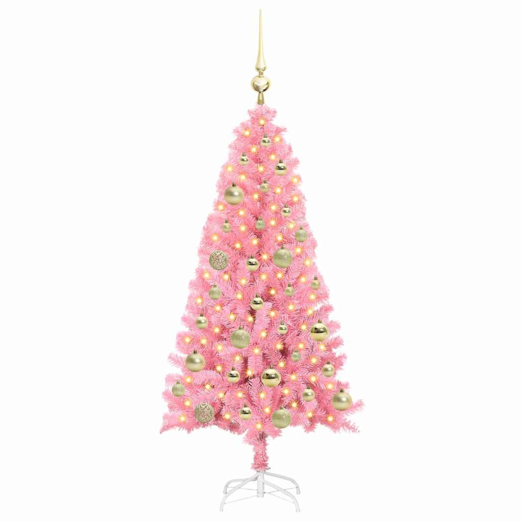 Weihnachtsbaum mit 150 LEDs mit Ständer Rosa 120 cm PVC