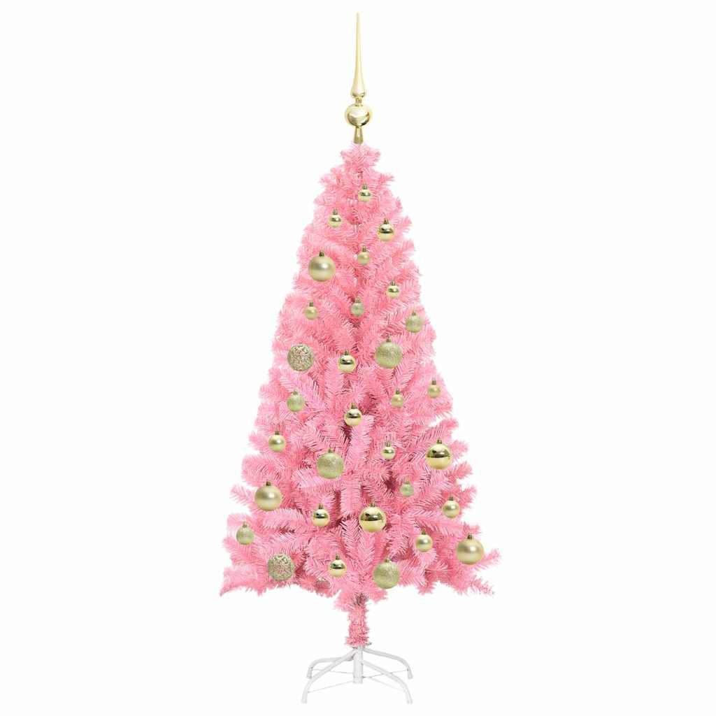Weihnachtsbaum mit 150 LEDs mit Ständer Rosa 120 cm PVC