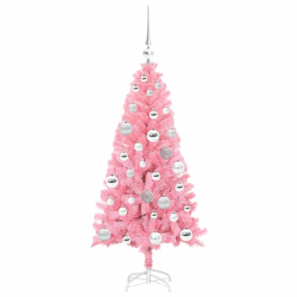 Weihnachtsbaum mit 150 LEDs mit Ständer Rosa 120 cm PVC