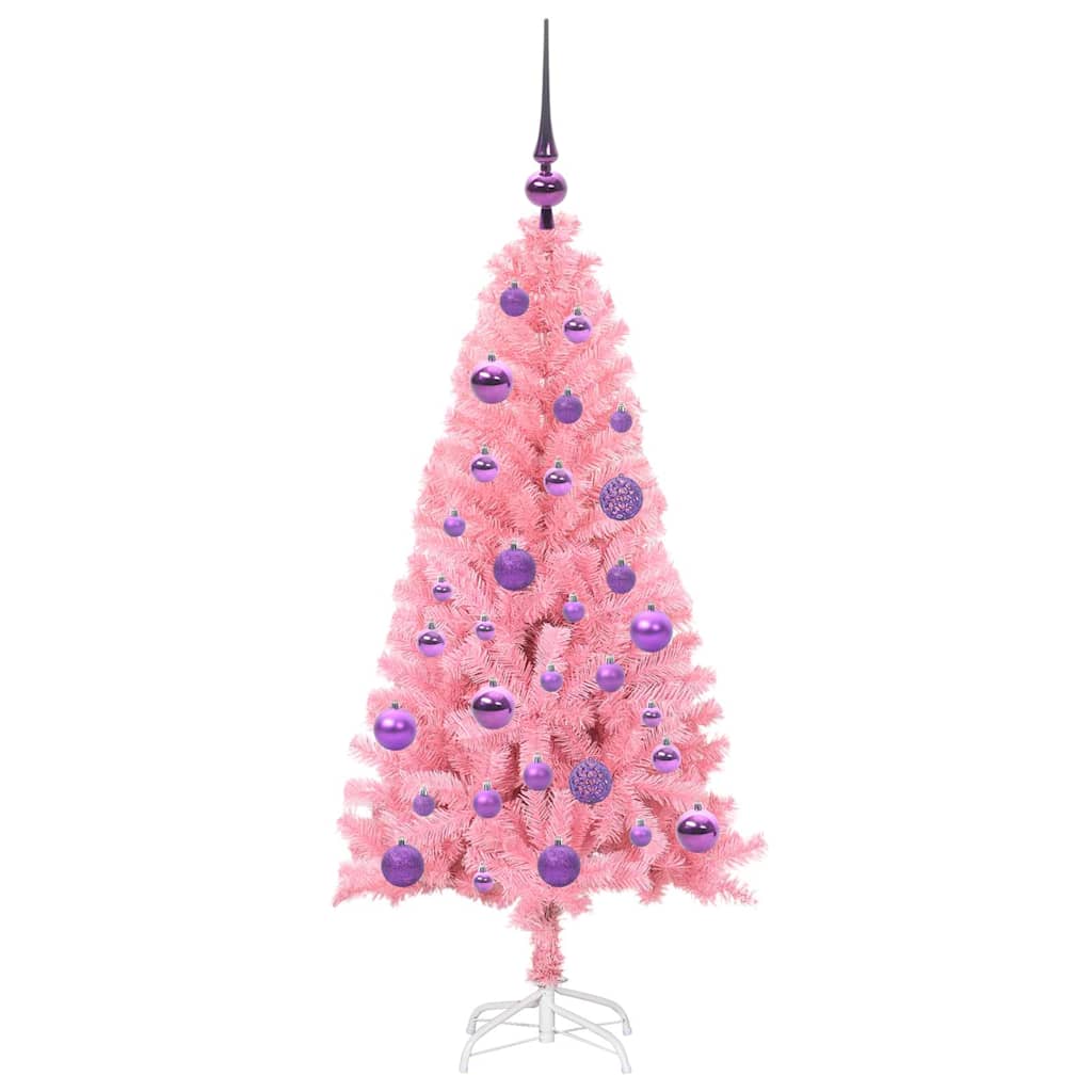 vidaXL Weihnachtsbaum mit 150 LEDs mit Ständer Rosa 120 cm PVC