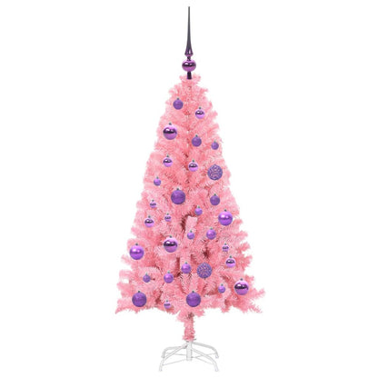 vidaXL Weihnachtsbaum mit 150 LEDs mit Ständer Rosa 120 cm PVC