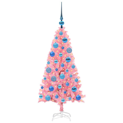 vidaXL Weihnachtsbaum mit 150 LEDs mit Ständer Rosa 120 cm PVC