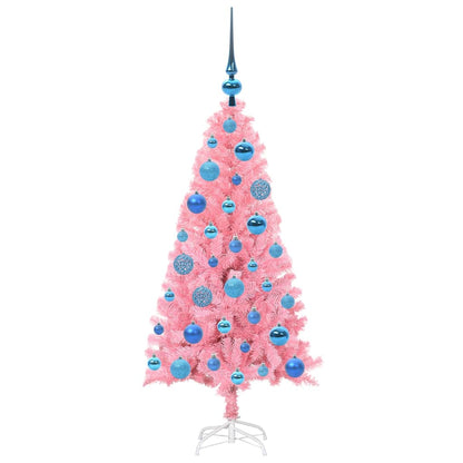 vidaXL Weihnachtsbaum mit 150 LEDs mit Ständer Rosa 120 cm PVC