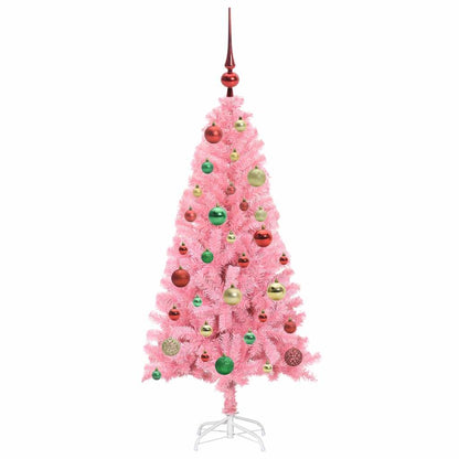 Weihnachtsbaum mit 150 LEDs mit Ständer Rosa 120 cm PVC