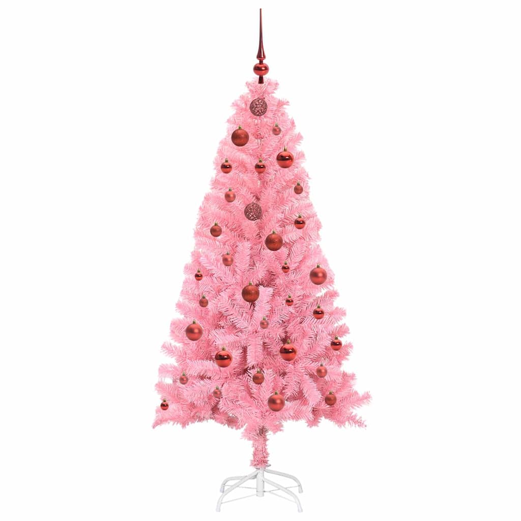 vidaXL Sapin de Noël avec 150 LED et support Rose 150 cm PVC