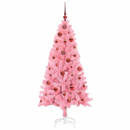 vidaXL Sapin de Noël avec 150 LED et support Rose 150 cm PVC