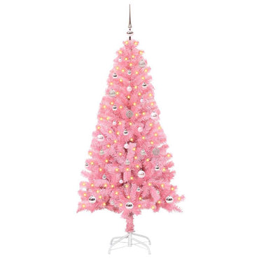 vidaXL Weihnachtsbaum mit 150 LEDs mit Ständer Rosa 150 cm PVC