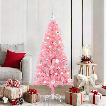 Weihnachtsbaum mit 150 LEDs mit Ständer Rosa 150 cm PVC