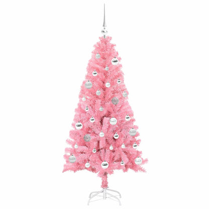 Weihnachtsbaum mit 150 LEDs mit Ständer Rosa 150 cm PVC