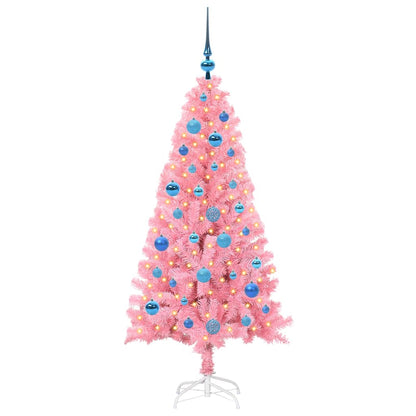 Weihnachtsbaum mit 150 LEDs mit Ständer Rosa 150 cm PVC